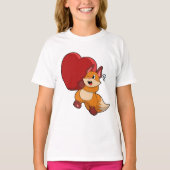 Fox bij liefde met hart t-shirt (Voorkant)
