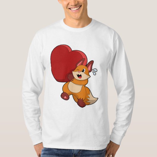 Fox bij liefde met hart t-shirt (Voorkant)