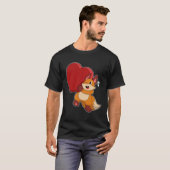 Fox bij liefde met hart t-shirt (Voorkant volledig)
