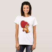 Fox bij liefde met hart t-shirt (Voorkant volledig)