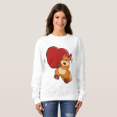 Fox bij liefde met hart trui (Voorkant volledig)