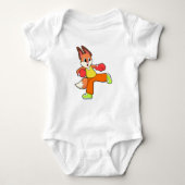 Fox bij martiale kunsten Boxing met boxinghandscho Romper (Voorkant)