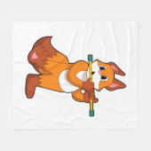 Fox bij Muziek met Flute.PNG Fleece Deken (Voorkant (Horizontaal))