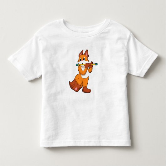 Fox bij Muziek met Flute.PNG Kinder Shirts (Voorkant)