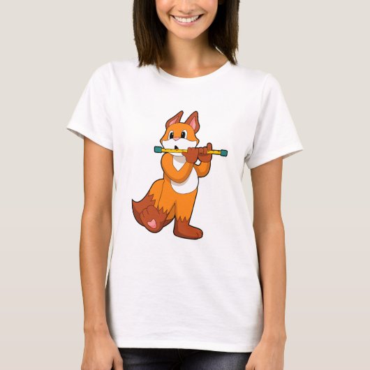 Fox bij Muziek met Flute.PNG T-shirt (Voorkant)
