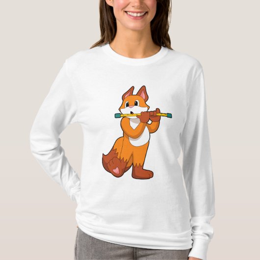 Fox bij Muziek met Flute.PNG T-shirt (Voorkant)