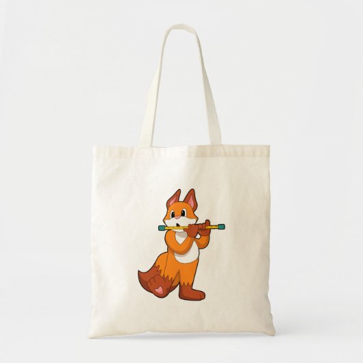 Fox bij Muziek met Flute.PNG Tote Bag (Voorkant)