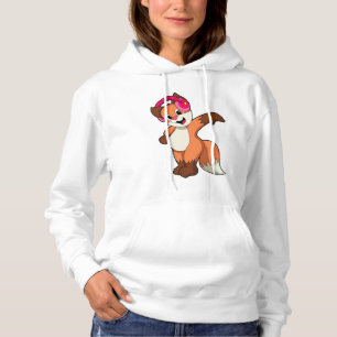 Fox bij muziek met hoofdtelefoon hoodie