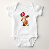 Fox bij muziek met hoofdtelefoon romper (Voorkant)