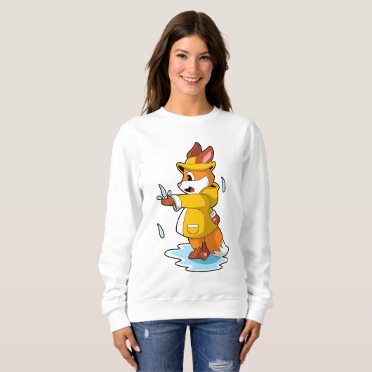 Fox bij Regen met Regen druppels Trui (Voorkant volledig)