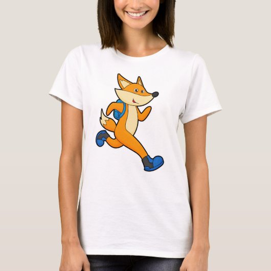 Fox bij uitvoering met rugzak t-shirt (Voorkant)