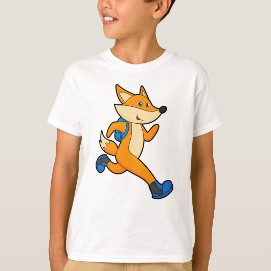 Fox bij uitvoering met rugzak t-shirt (Voorkant)