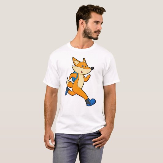 Fox bij uitvoering met rugzak t-shirt (Voorkant volledig)