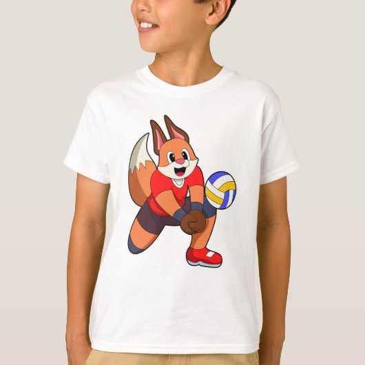 Fox bij volleybalsport t-shirt (Voorkant)