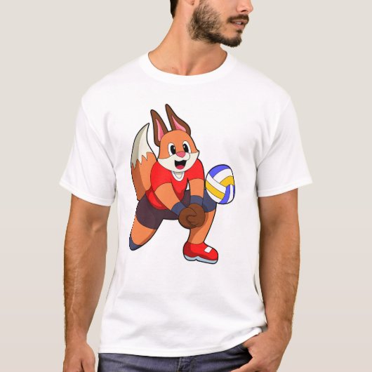 Fox bij volleybalsport t-shirt (Voorkant)