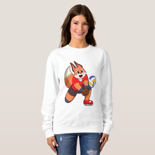 Fox bij volleybalsport trui (Voorkant volledig)