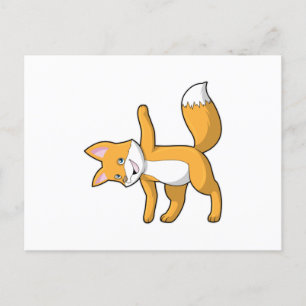 Fox bij Yoga Stretching Briefkaart