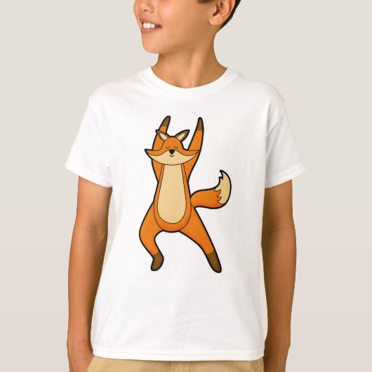 Fox bij Yoga Stretching T-shirt (Voorkant)