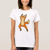 Fox bij Yoga Stretching T-shirt (Voorkant)