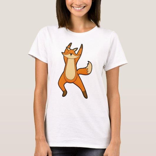 Fox bij Yoga Stretching T-shirt (Voorkant)