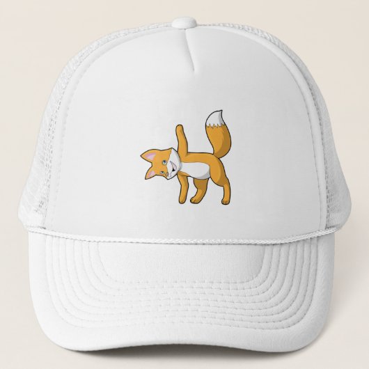 Fox bij Yoga Stretching Trucker Pet (Voorkant)