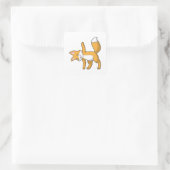 Fox bij Yoga Stretching Vierkante Sticker (Tas)