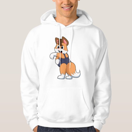 Fox bij zwemmen met zwempak hoodie (Voorkant)