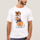 Fox bij zwemmen met zwempak t-shirt (Voorkant)