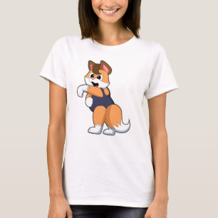 Fox bij zwemmen met zwempak t-shirt