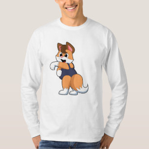Fox bij zwemmen met zwempak t-shirt