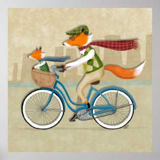 Fox Bike Ride Poster