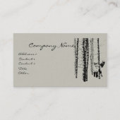 Fox Birch Tree Forest Animal Silhouette Natuur Art Visitekaartje (Voorkant)