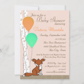 Fox Birch Tree Woodland Baby shower Kaart (Voorkant)