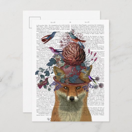 Fox Birdkeeper met Artichoke Briefkaart (Voorkant / Achterkant)