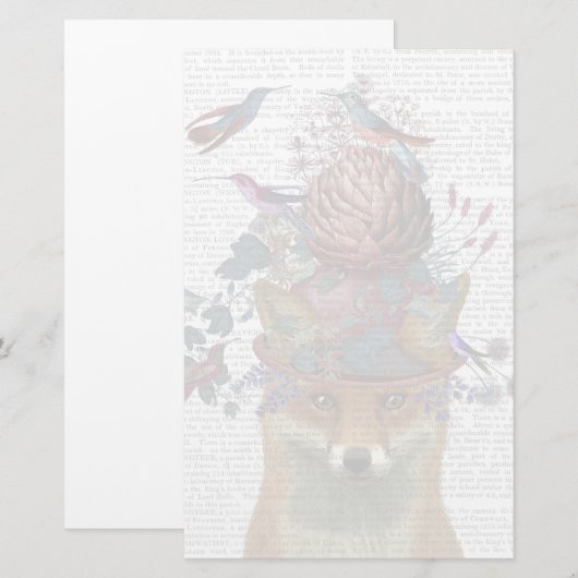 Fox Birdkeeper met Artichoke Briefpapier (Voorkant / Achterkant)