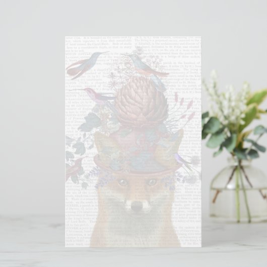 Fox Birdkeeper met Artichoke Briefpapier (Staand voorkant)