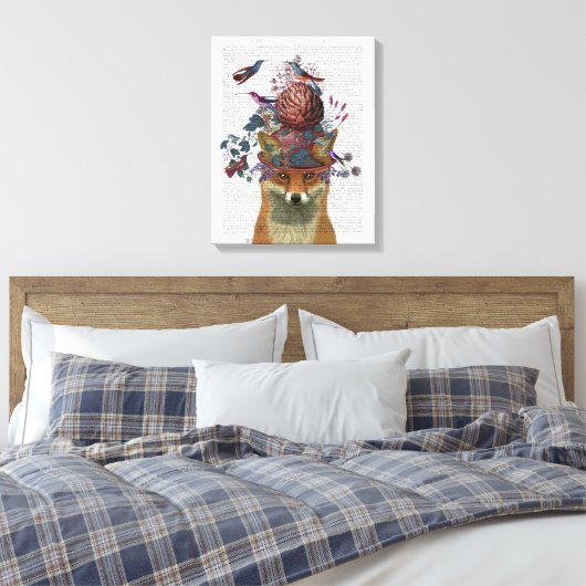 Fox Birdkeeper met Artichoke Canvas Afdruk (Insitu (Slaapkamer))