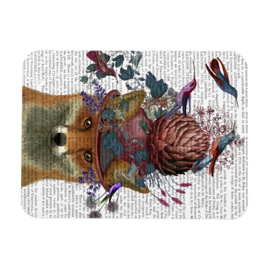 Fox Birdkeeper met Artichoke Magneet (Horizontaal)