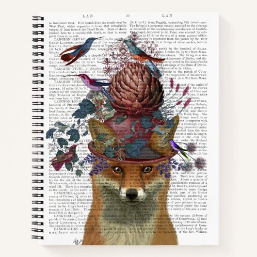 Fox Birdkeeper met Artichoke Notitieboek (Voorkant)