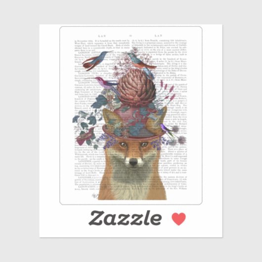 Fox Birdkeeper met Artichoke Sticker (Vel)