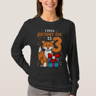 Fox Birthday 3rd Birthday Party Girl Animal Kinder T-shirt