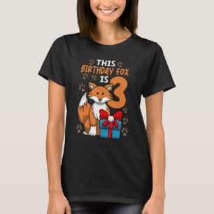 Fox Birthday 3rd Birthday Party Girl Animal Kinder T-shirt