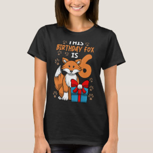 Fox Birthday 6th Birthday Party Girl Animal Kinder T-shirt