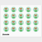 Fox Birthday Cupcake Ronde Sticker (Vel)