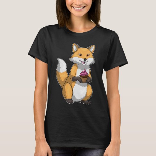 Fox Birthday Cupcake T-shirt (Voorkant)