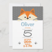 Fox Birthday Invitation Kaart (Voorkant)