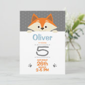 Fox Birthday Invitation Kaart (Staand voorkant)