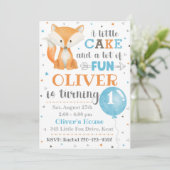 Fox Birthday Invitation | Little Fox Invitation Kaart (Staand voorkant)