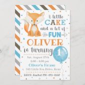 Fox Birthday Invitation | Little Fox Invitation Kaart (Voorkant / Achterkant)