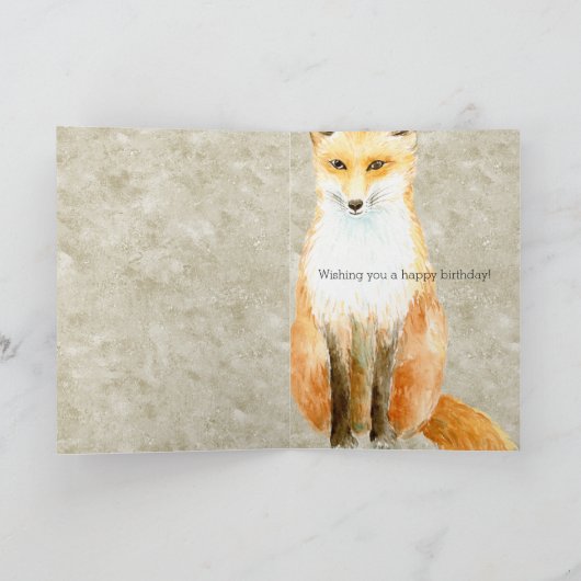 Fox Birthday Kaart (Binnen)